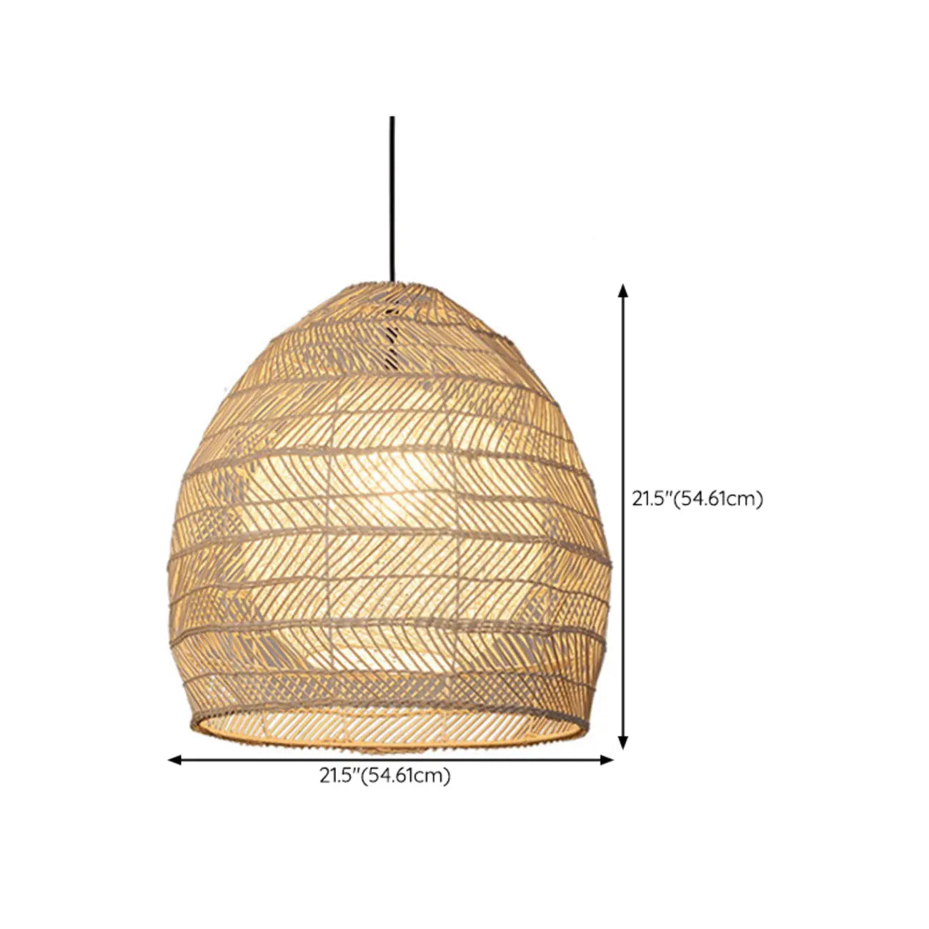 Oriental Rattan Geometric Globe Pendant Light