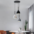 Cool Tone Metal Dome 3-Light Island Pendant Light