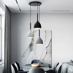 Cool Tone Metal Dome 3-Light Island Pendant Light