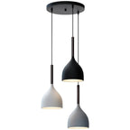 Cool Tone Metal Dome 3-Light Island Pendant Light