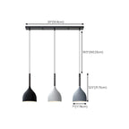 Cool Tone Metal Dome 3-Light Island Pendant Light