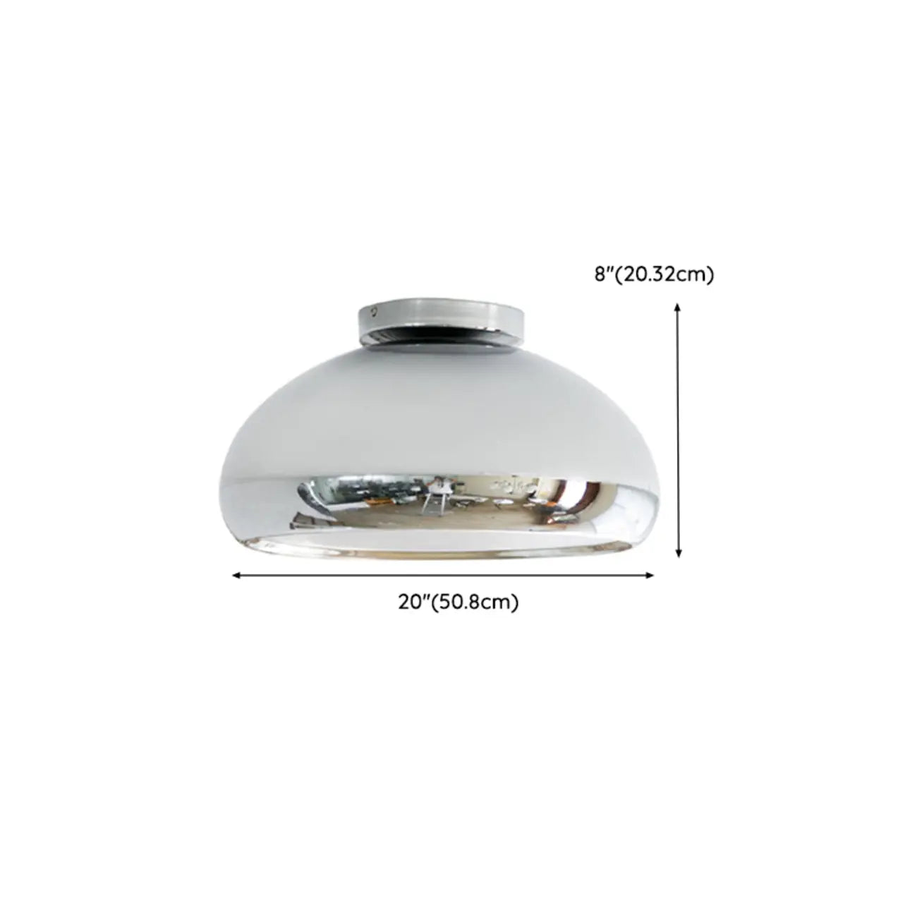 Modern Silver Round Semi Flush Ceiling Light
