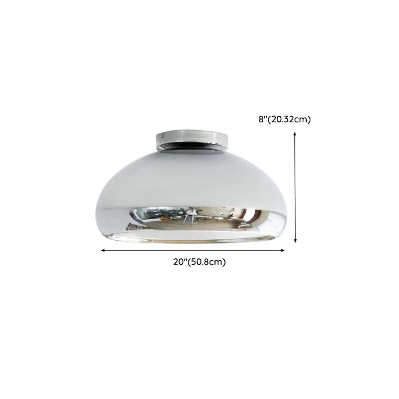 Modern Silver Round Semi Flush Ceiling Light