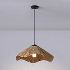 Oriental Brown Rattan Pendant Light for Kitchen Island