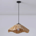 Oriental Brown Rattan Pendant Light for Kitchen Island