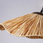 Oriental Brown Rattan Pendant Light for Kitchen Island