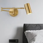 Cylinder Metal Adjustable Swing Arm Wall Light for Bedside
