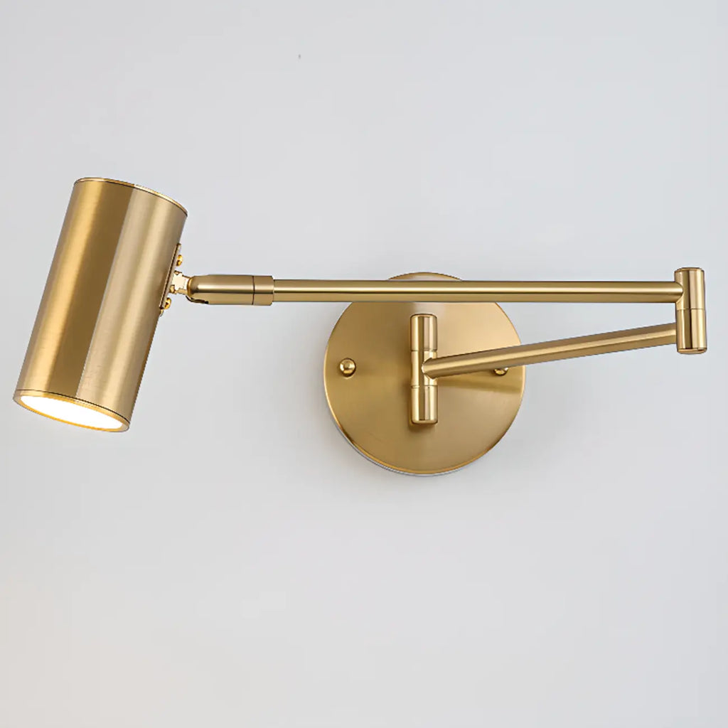 Cylinder Metal Adjustable Swing Arm Wall Light for Bedside
