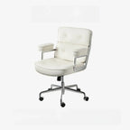 Upholstered Apricot Leather Adjustable Swivel Office Chair