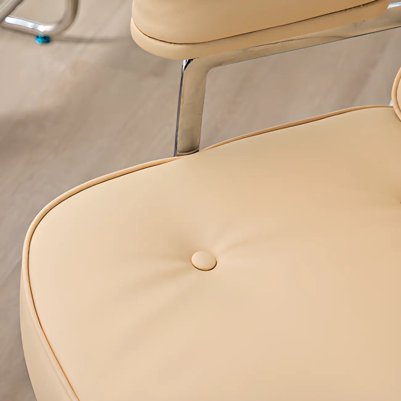 Upholstered Apricot Leather Adjustable Swivel Office Chair