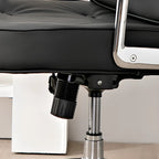 Upholstered Apricot Leather Adjustable Swivel Office Chair
