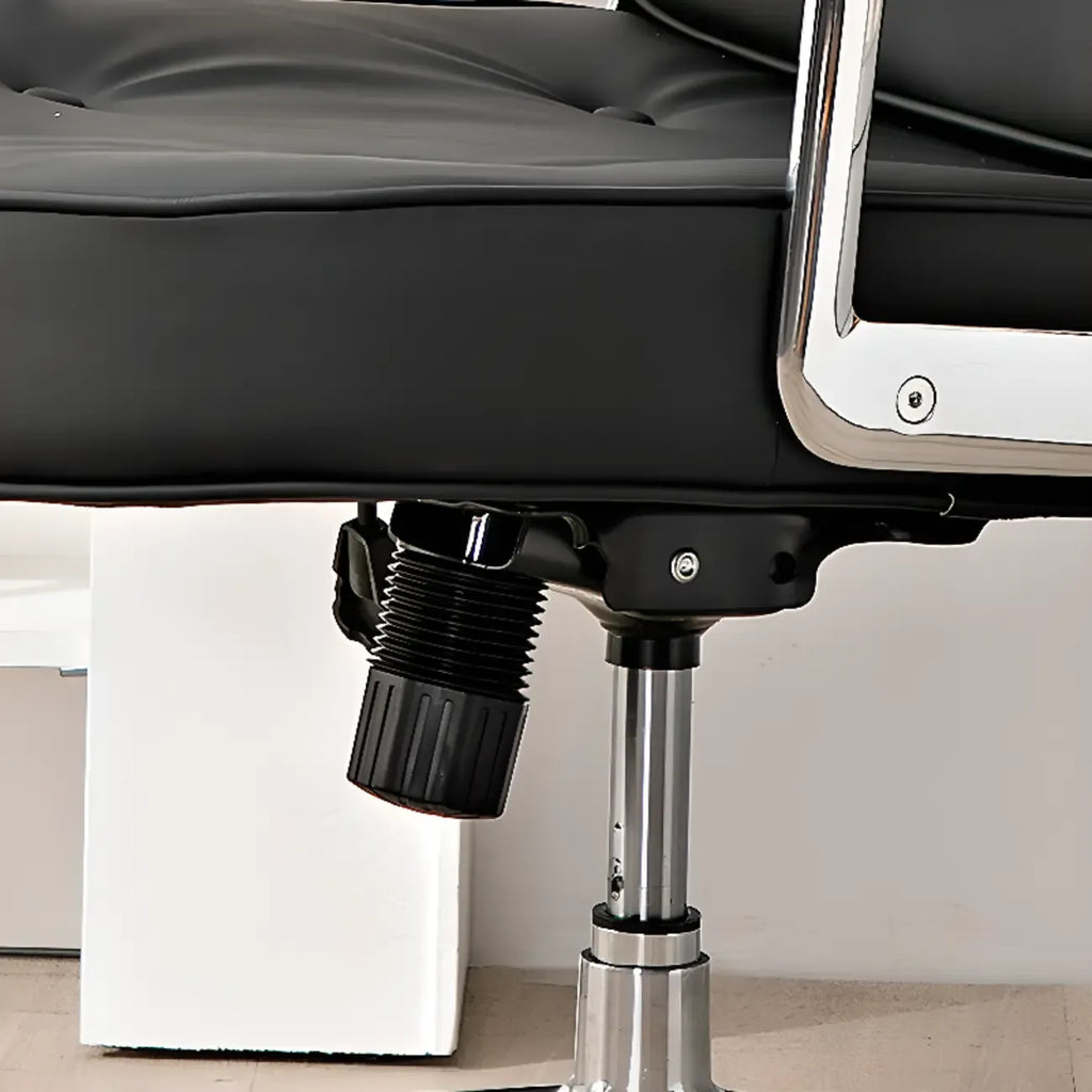 Upholstered Apricot Leather Adjustable Swivel Office Chair