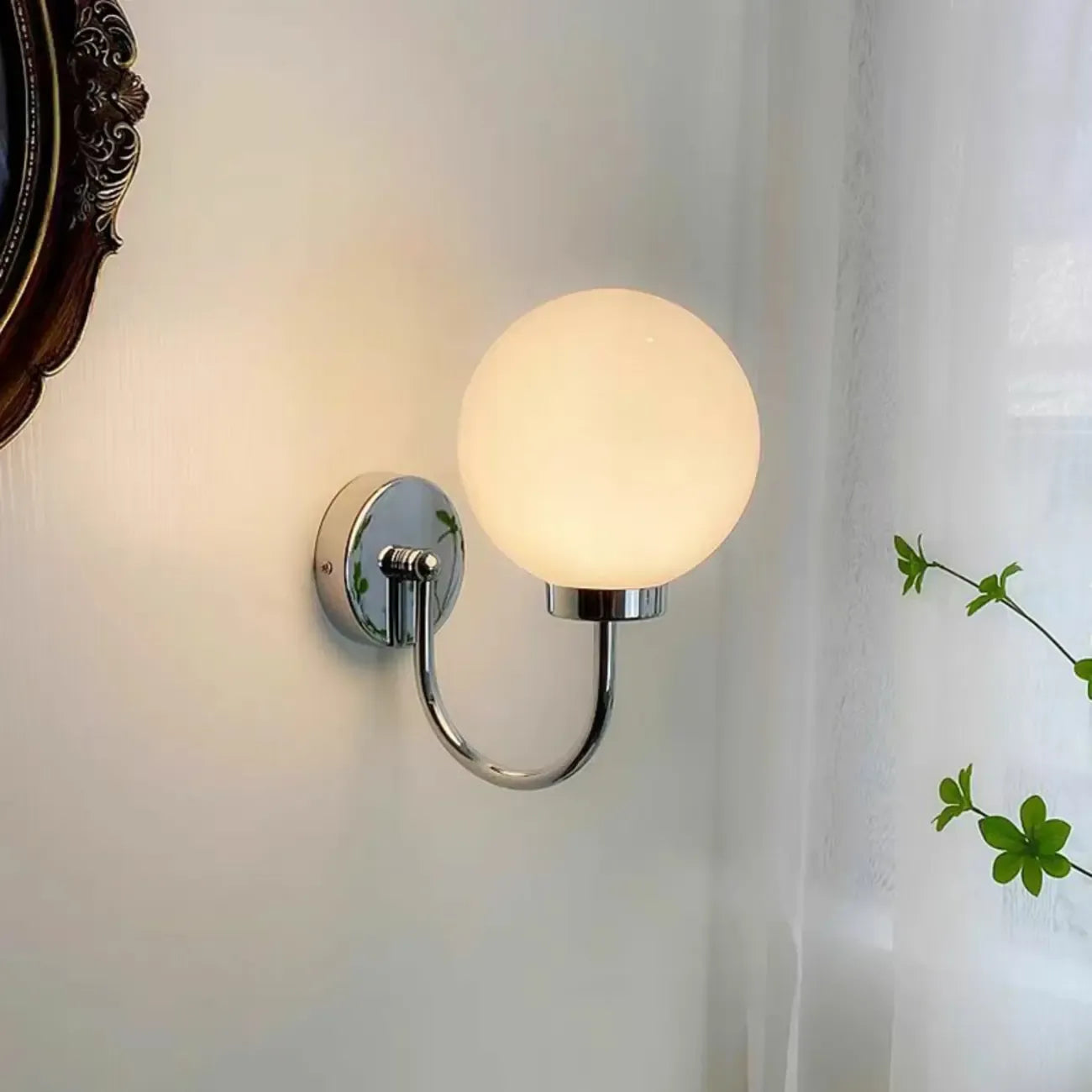 Globe Wall Sconce with Chrome Finish for Residential Use