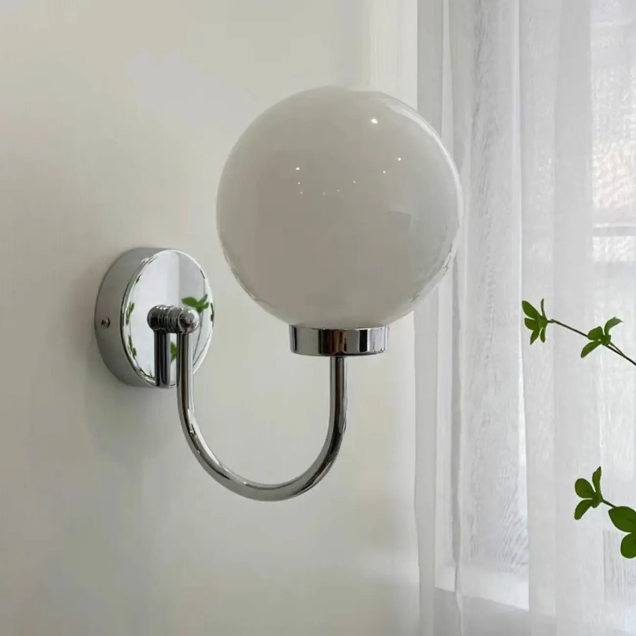 Globe Wall Sconce with Chrome Finish for Residential Use