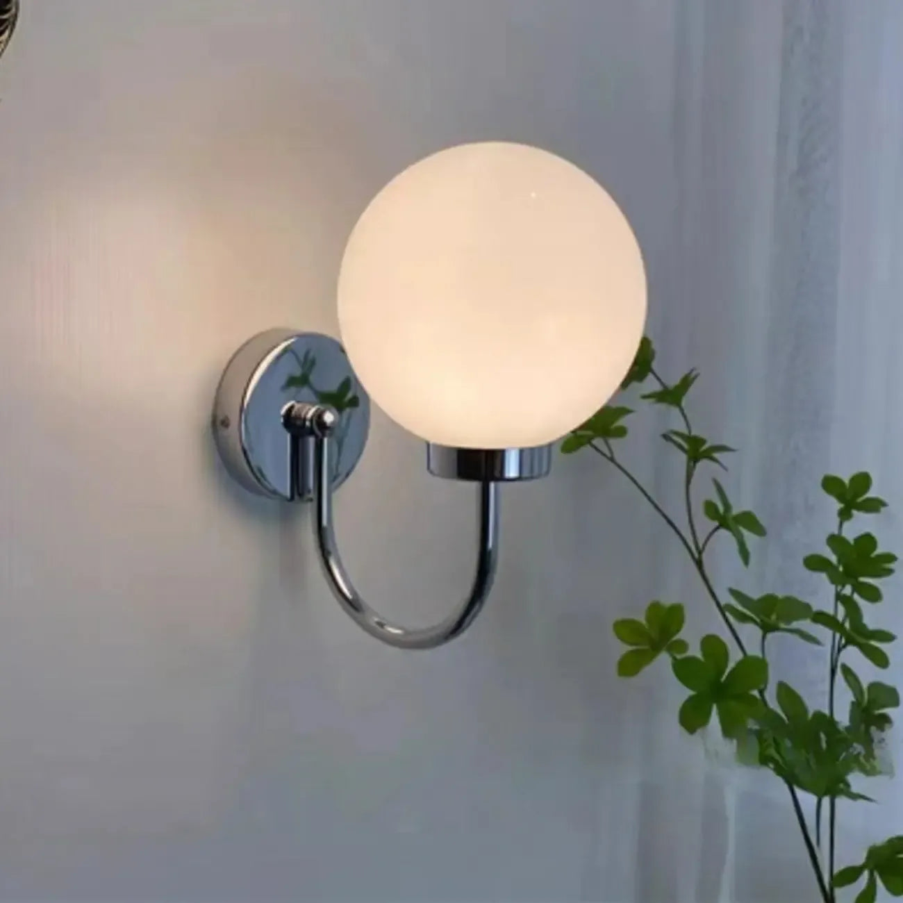 Globe Wall Sconce with Chrome Finish for Residential Use