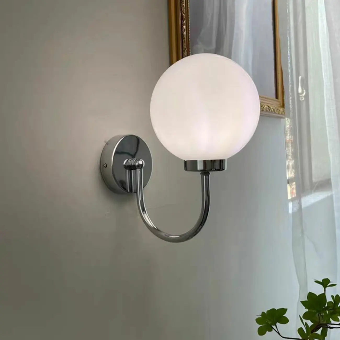 Globe Wall Sconce with Chrome Finish for Residential Use