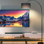 Modern Adjustable Arc Floor Lamp Drum Shade for Living Room