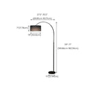 Modern Adjustable Arc Floor Lamp Drum Shade for Living Room