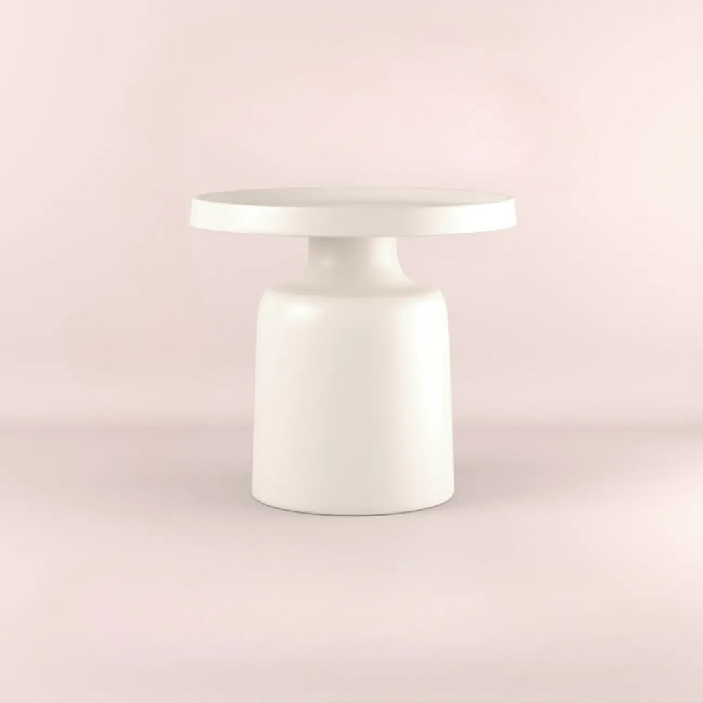 Contemporary Round Metal Black Side Table