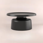 Contemporary Round Metal Black Side Table