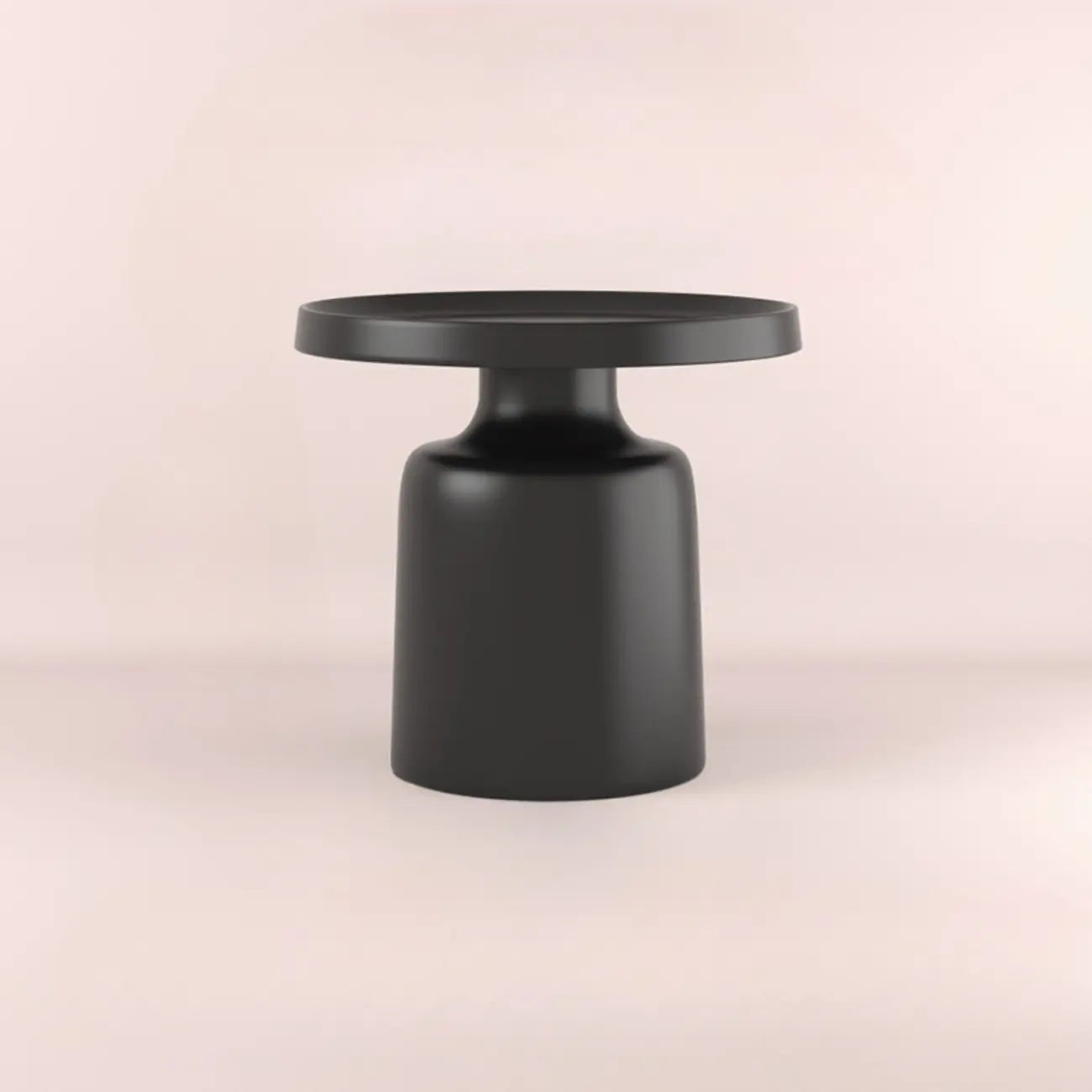 Contemporary Round Metal Black Side Table
