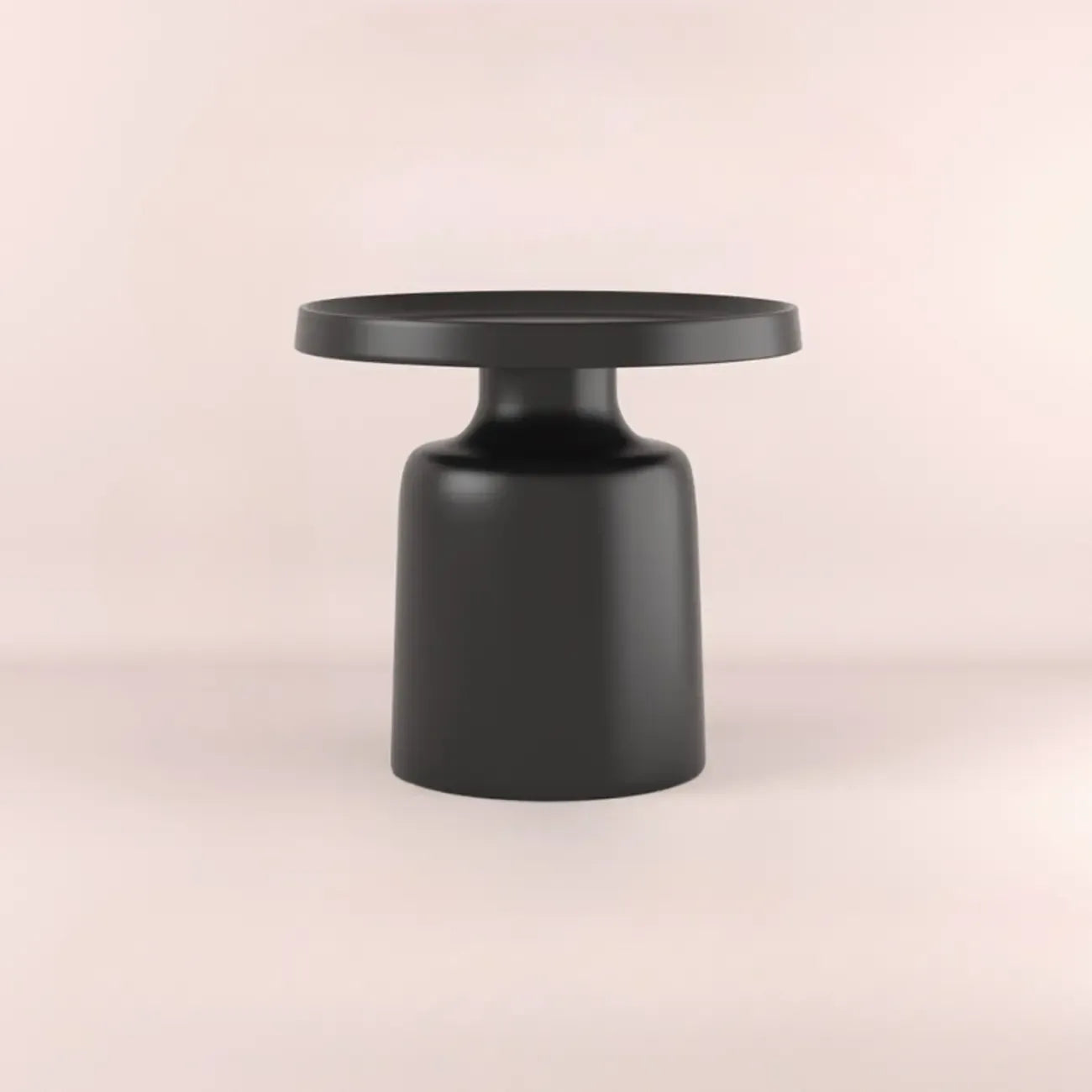 Contemporary Round Metal Black Side Table