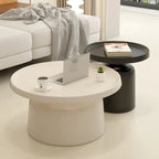 Contemporary Round Metal Black Side Table