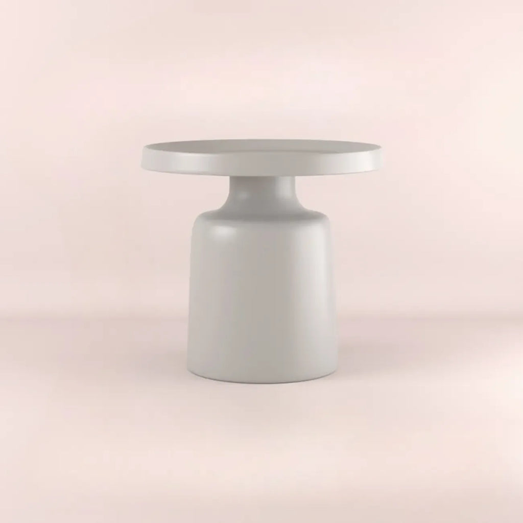 Contemporary Round Metal Black Side Table