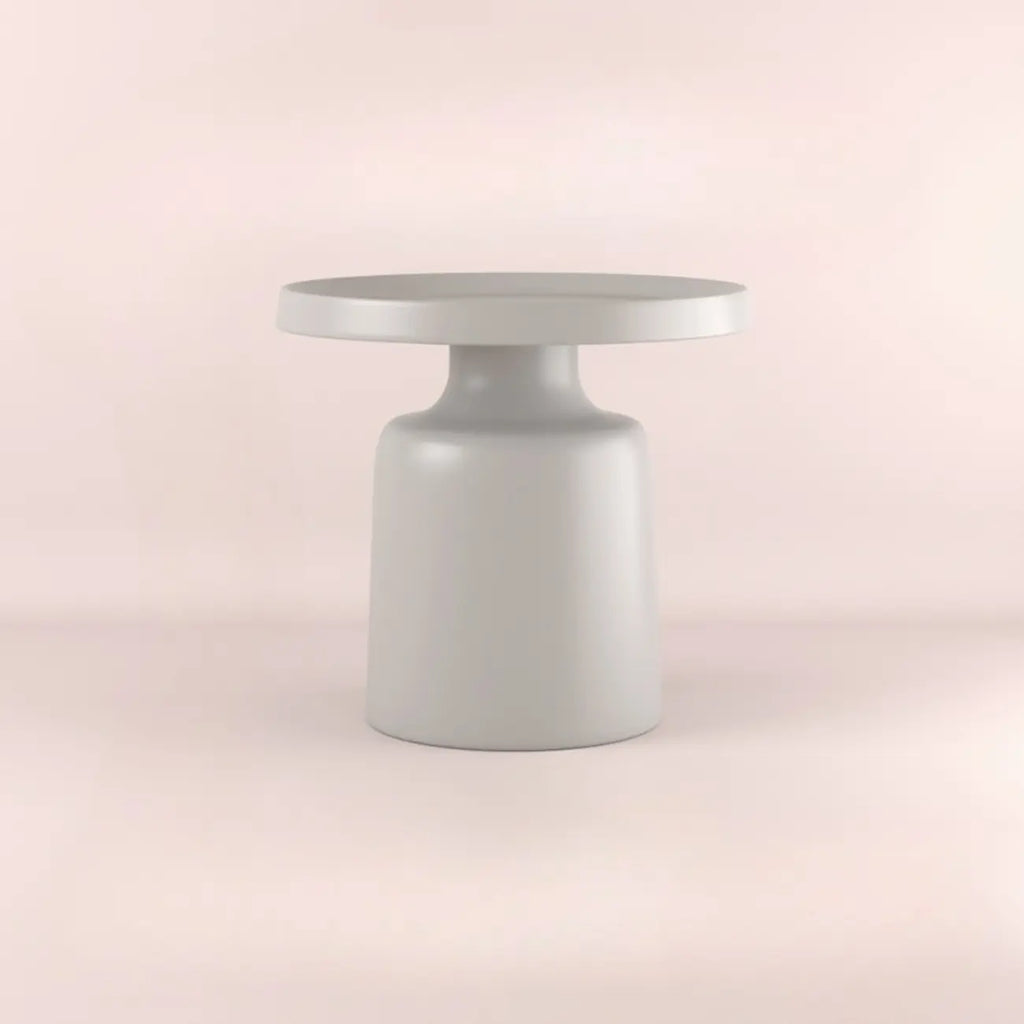 Contemporary Round Metal Black Side Table