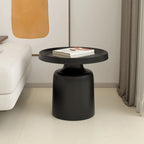 Contemporary Round Metal Black Side Table