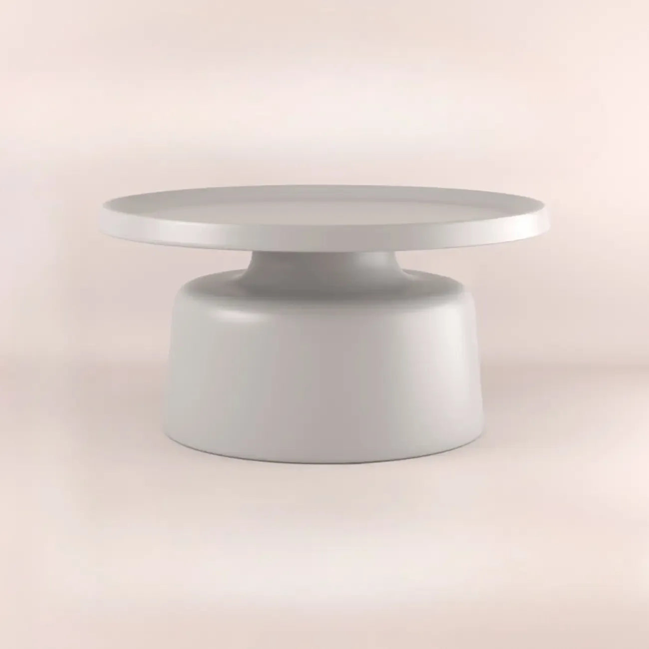Contemporary Round Metal Black Side Table