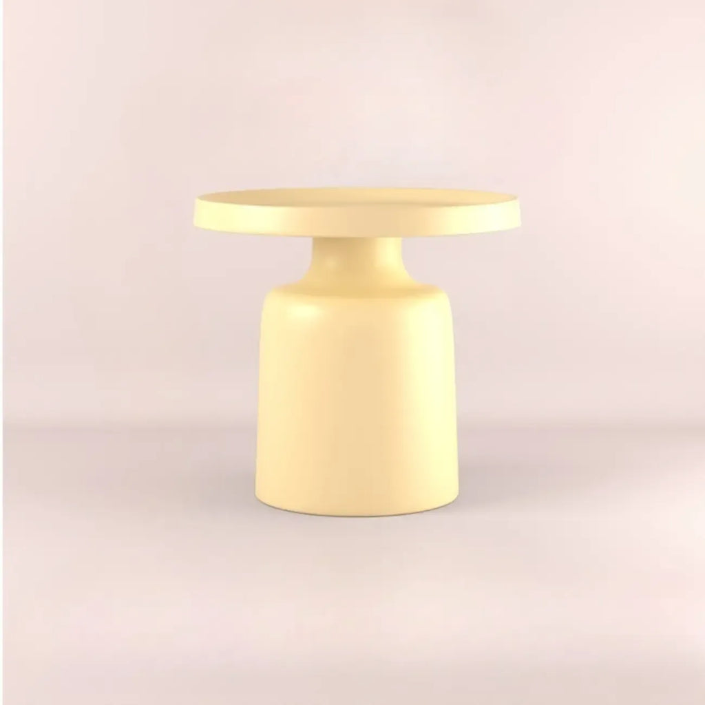 Contemporary Round Metal Black Side Table