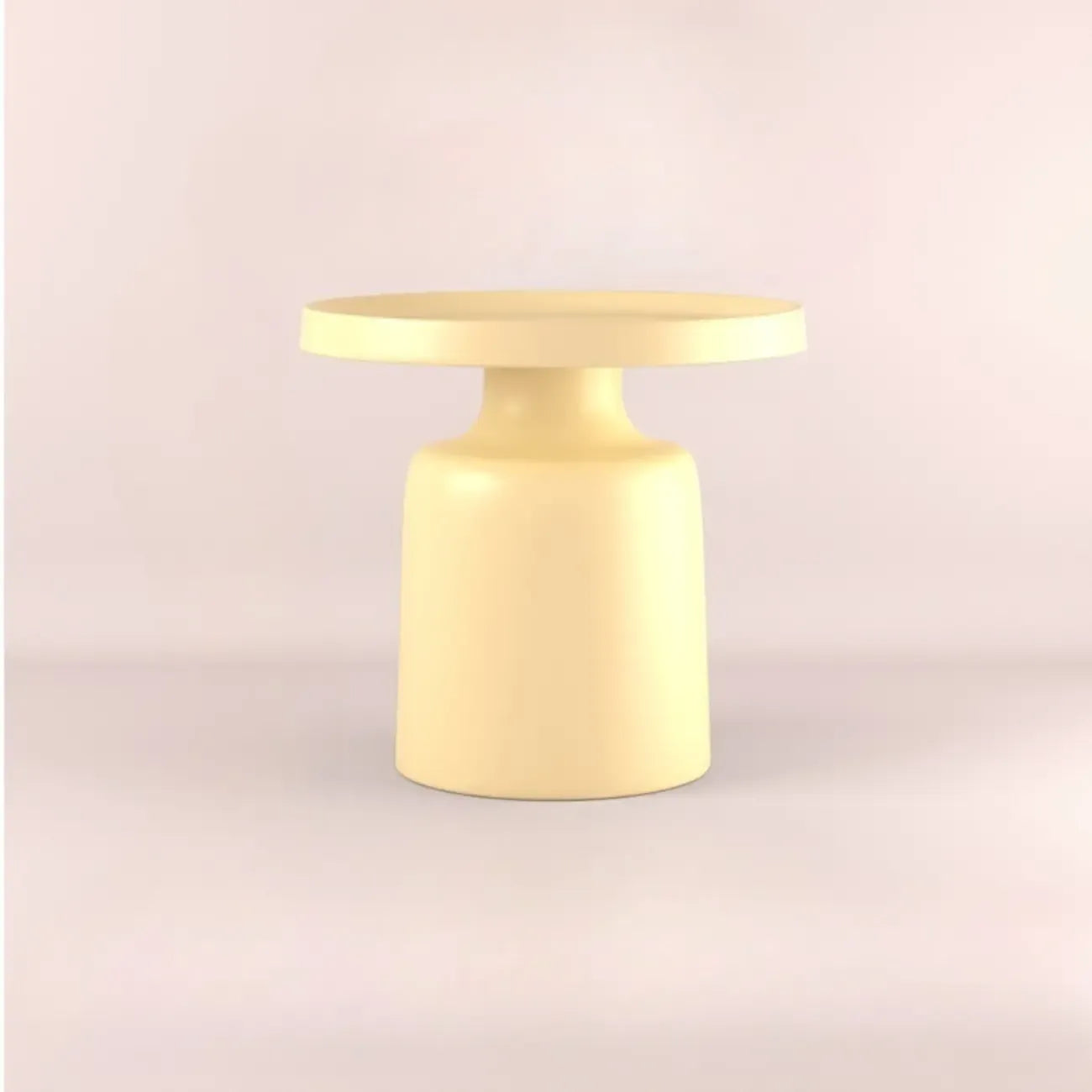 Contemporary Round Metal Black Side Table