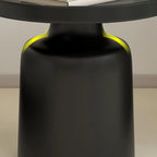 Contemporary Round Metal Black Side Table