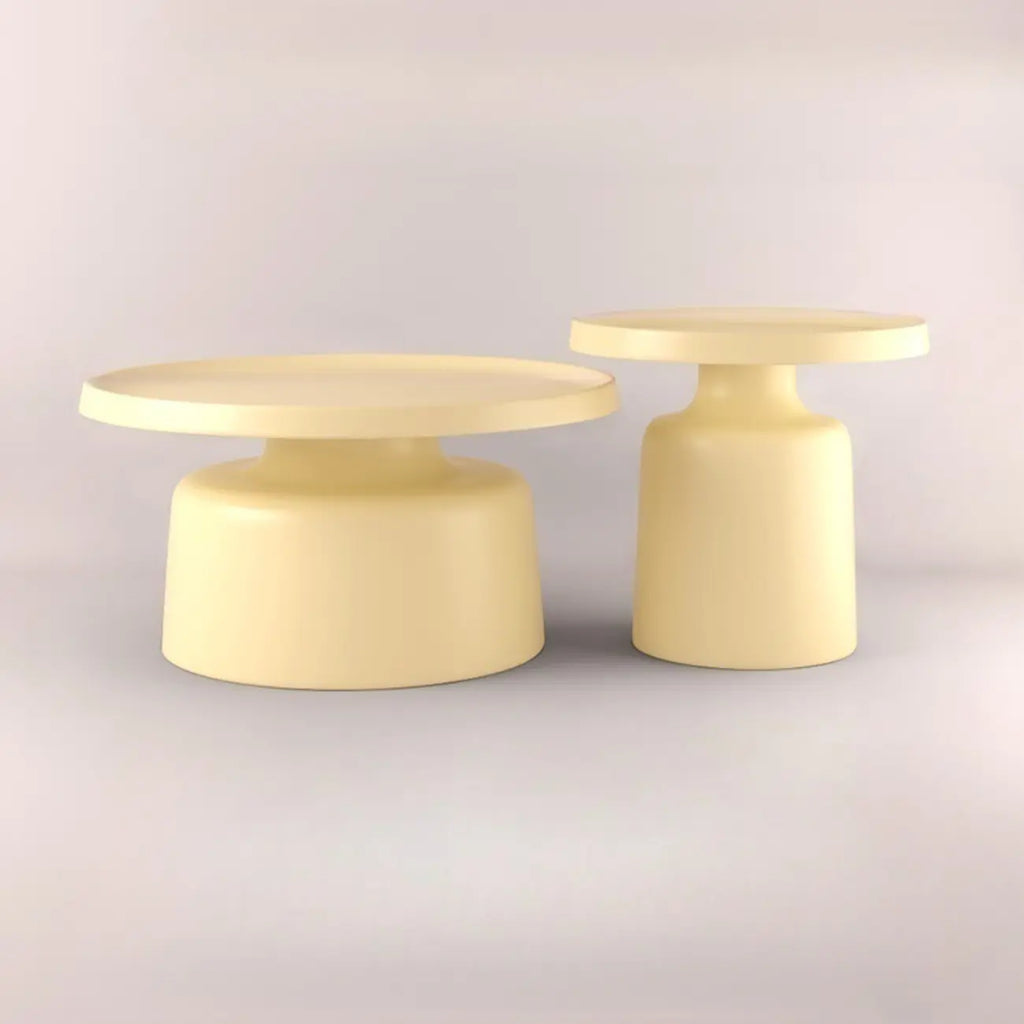 Contemporary Round Metal Black Side Table