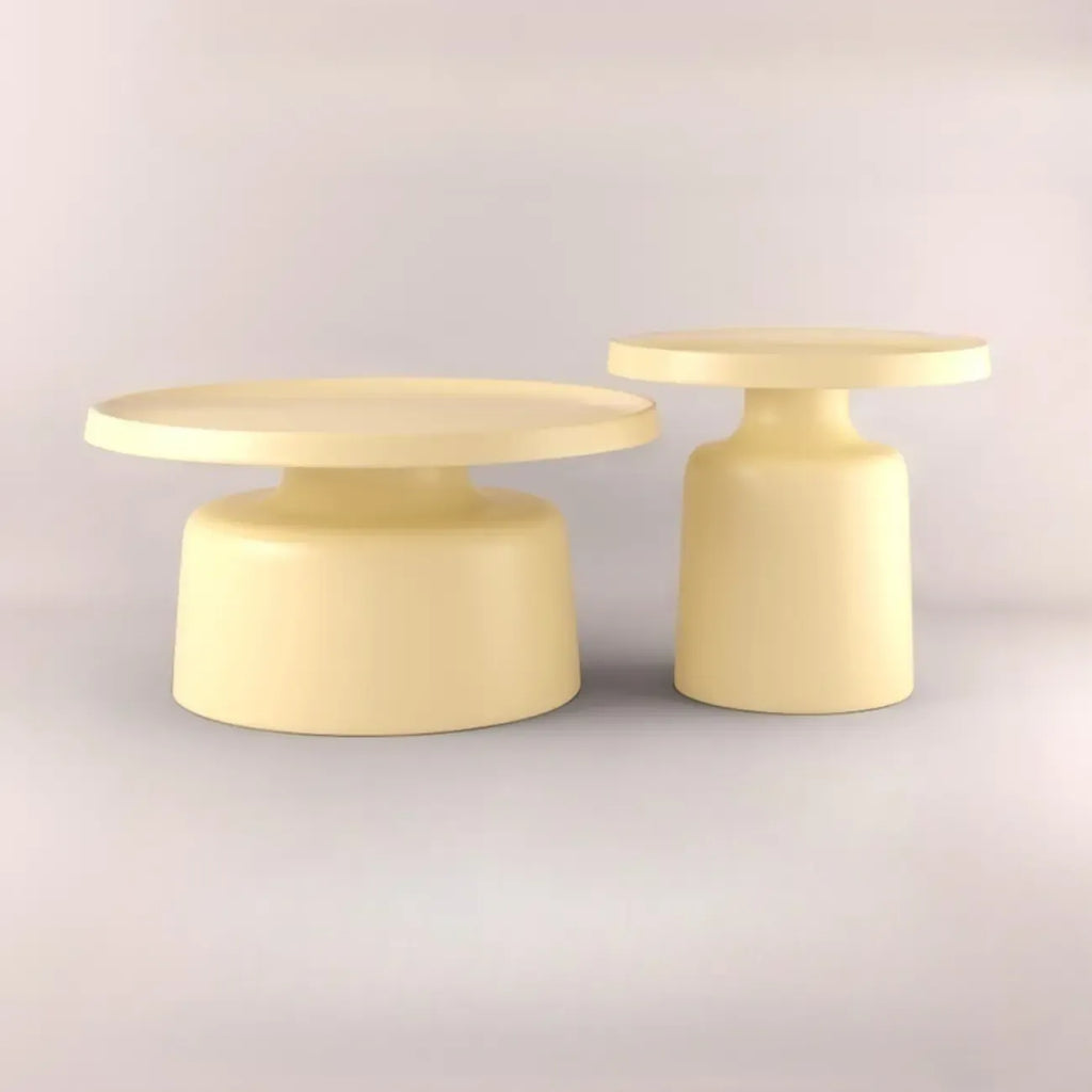 Contemporary Round Metal Black Side Table