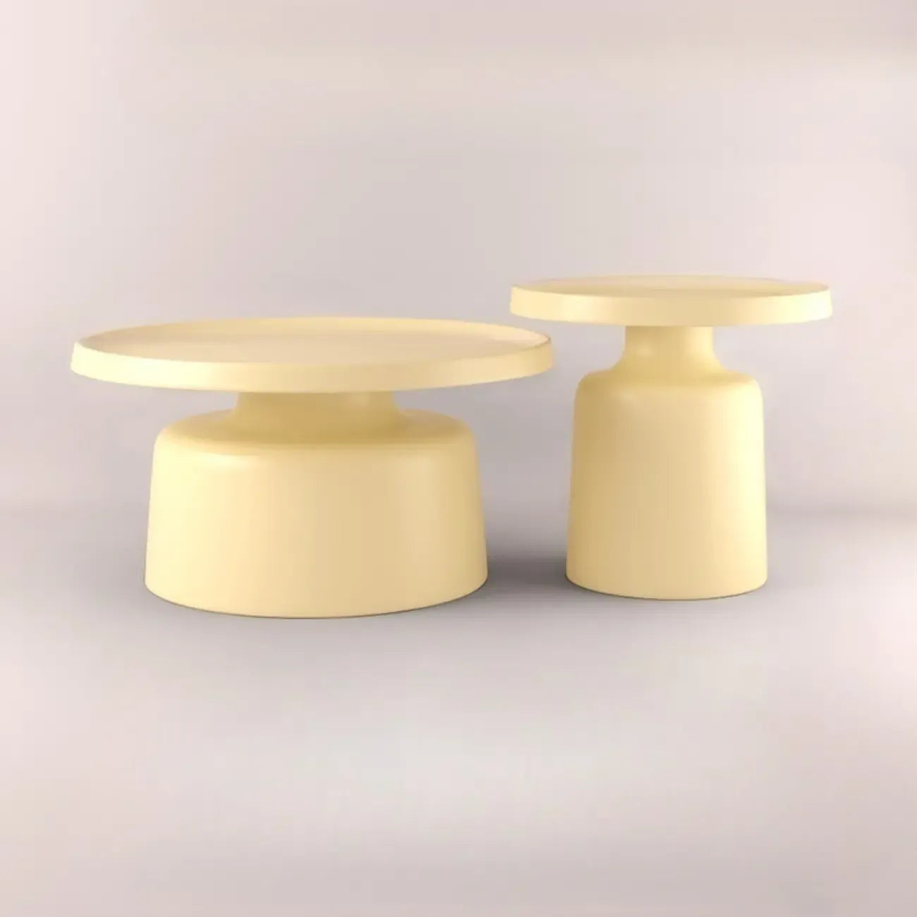 Contemporary Round Metal Black Side Table