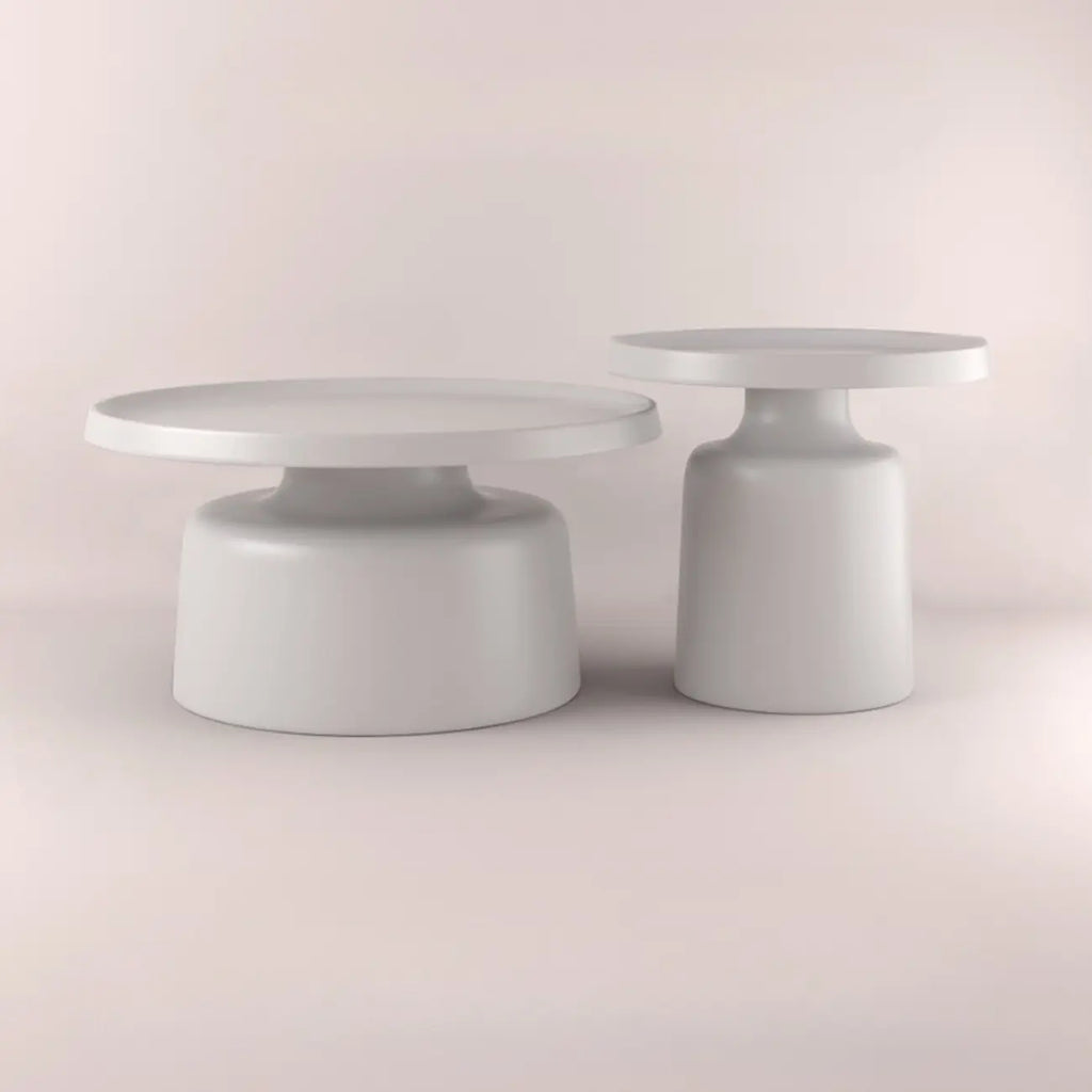 Contemporary Round Metal Black Side Table