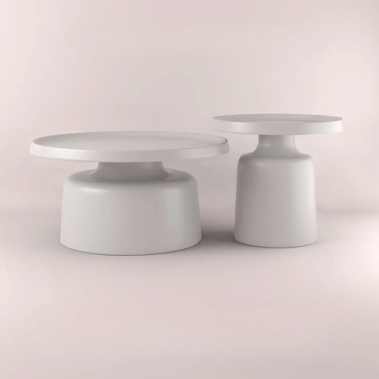 Contemporary Round Metal Black Side Table