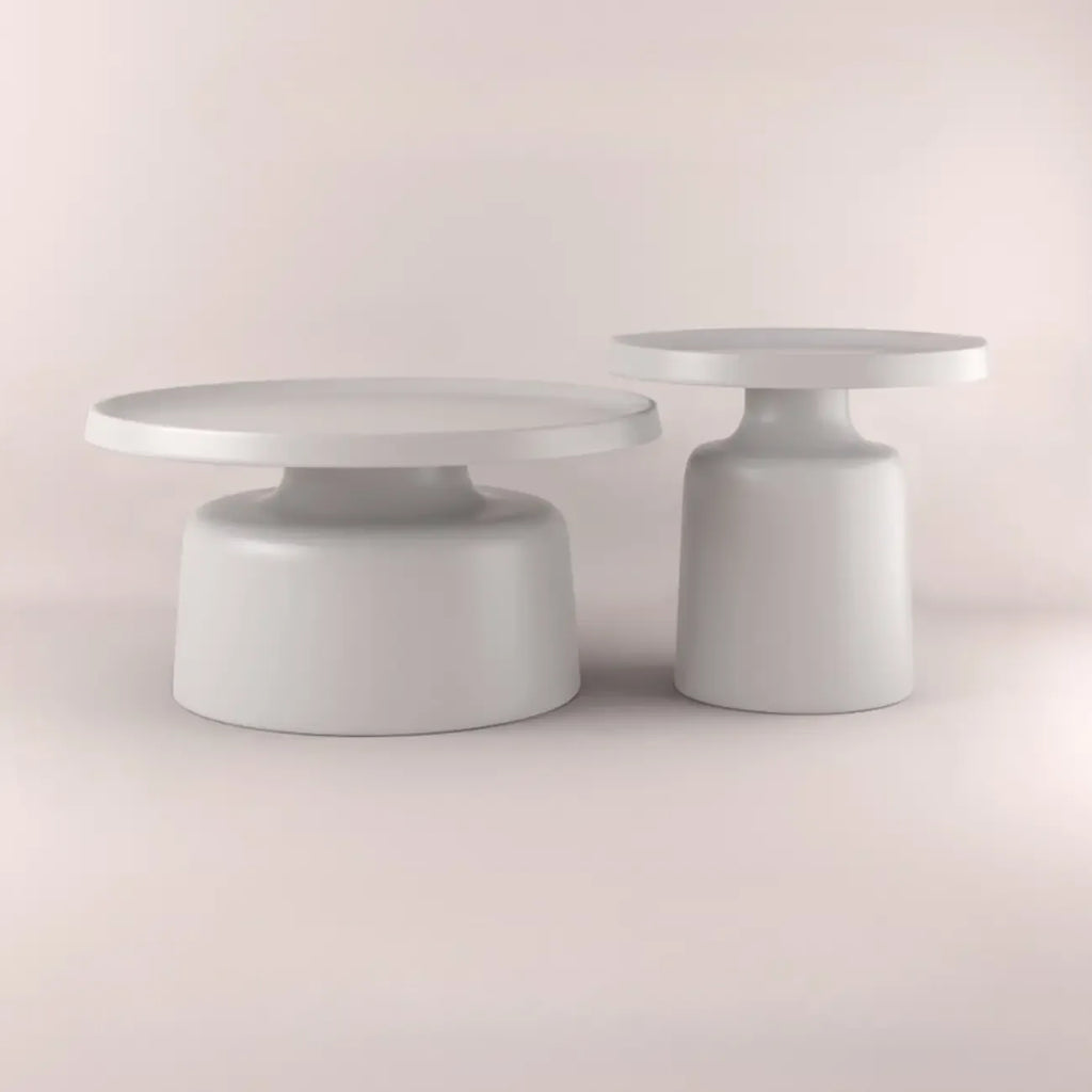 Contemporary Round Metal Black Side Table