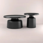 Contemporary Round Metal Black Side Table