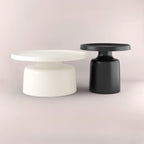 Contemporary Round Metal Black Side Table