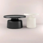 Contemporary Round Metal Black Side Table