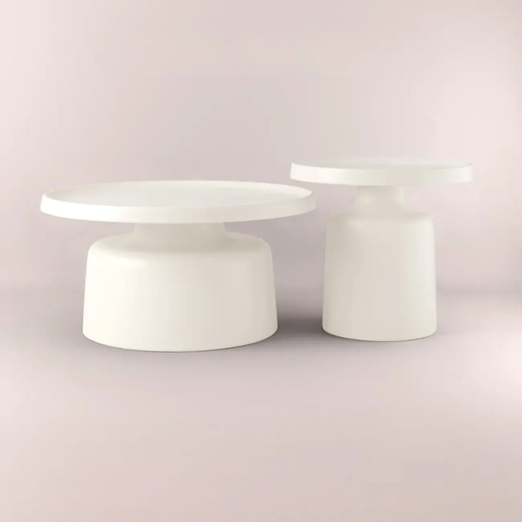 Contemporary Round Metal Black Side Table