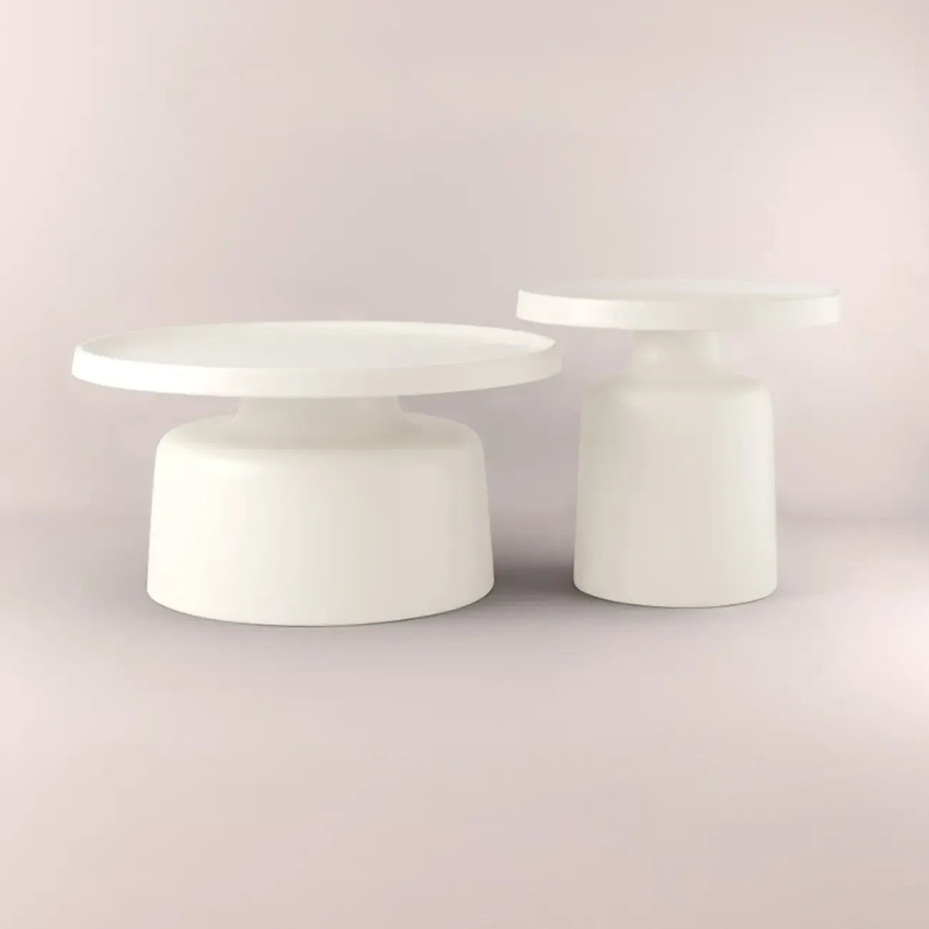 Contemporary Round Metal Black Side Table