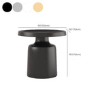Contemporary Round Metal Black Side Table