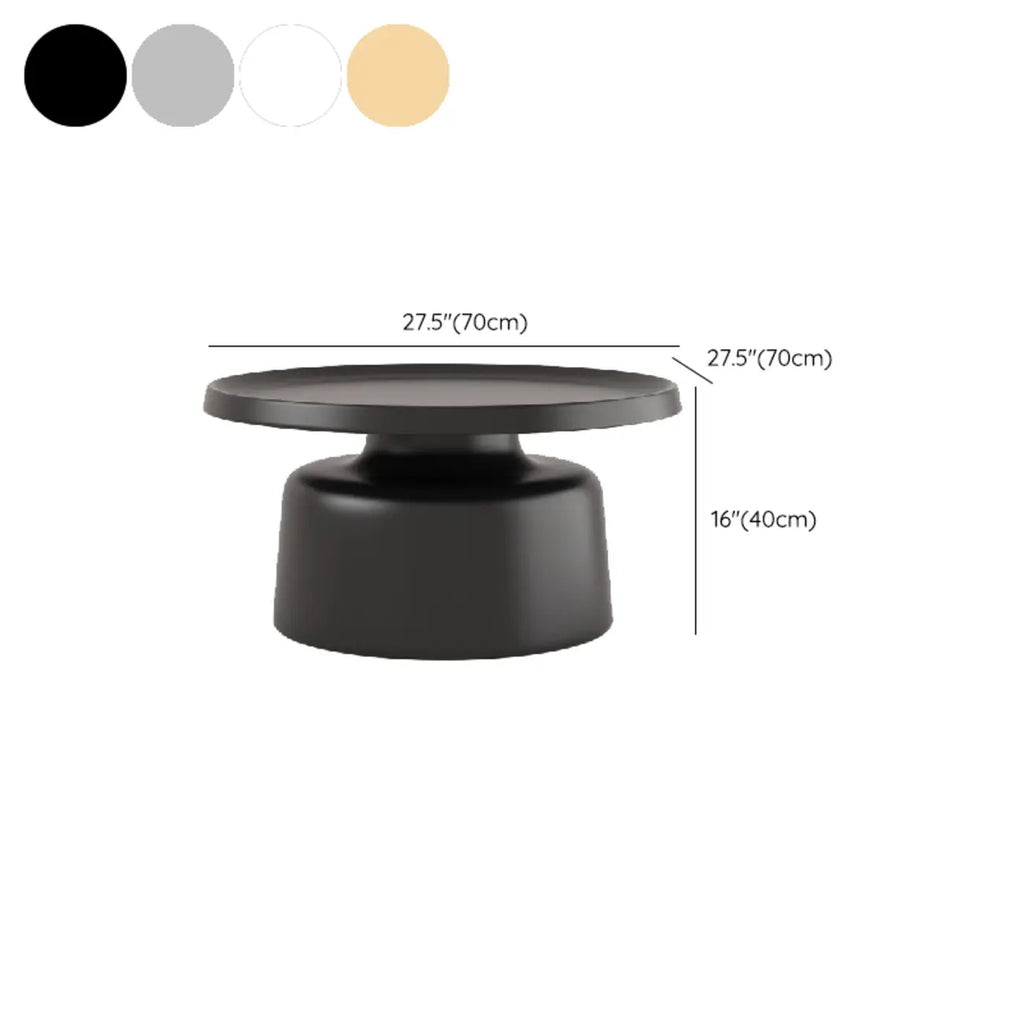 Contemporary Round Metal Black Side Table
