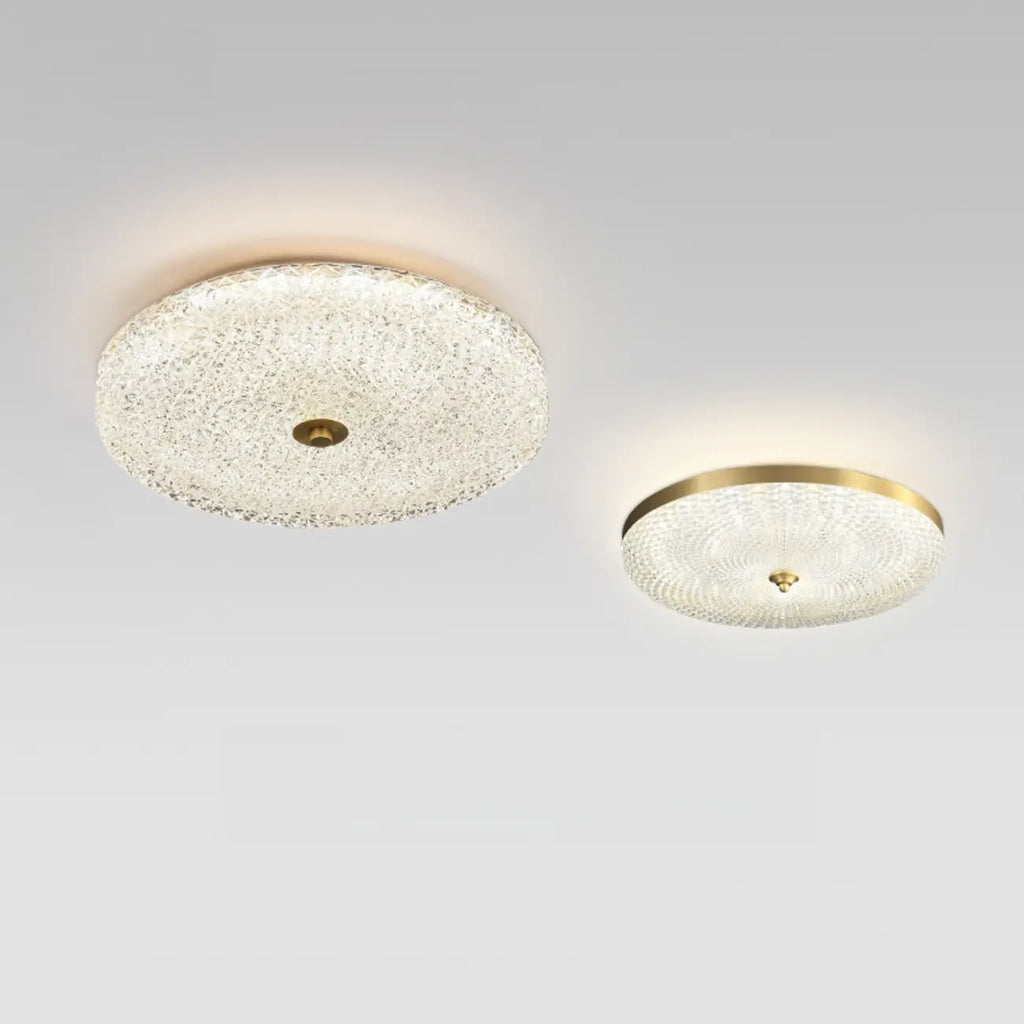 Circular Gold LED Flush Ceiling Light for Bedroom Decor