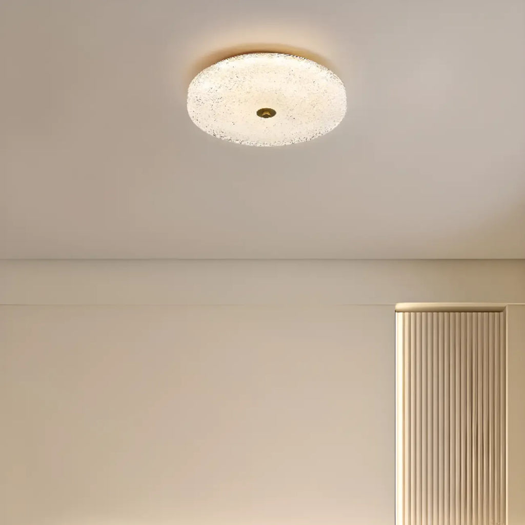 Circular Gold LED Flush Ceiling Light for Bedroom Decor