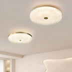 Circular Gold LED Flush Ceiling Light for Bedroom Decor